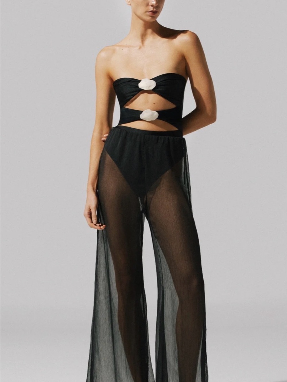 Baobab - Black Sheer Coverup Pants